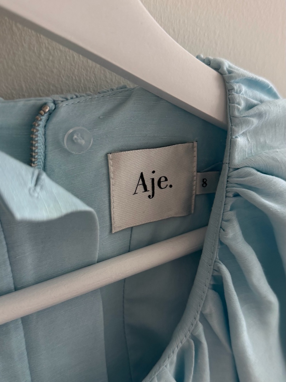 Aje Light Blue Mini Dress with Puff Sleeves - Picture 2 of 4